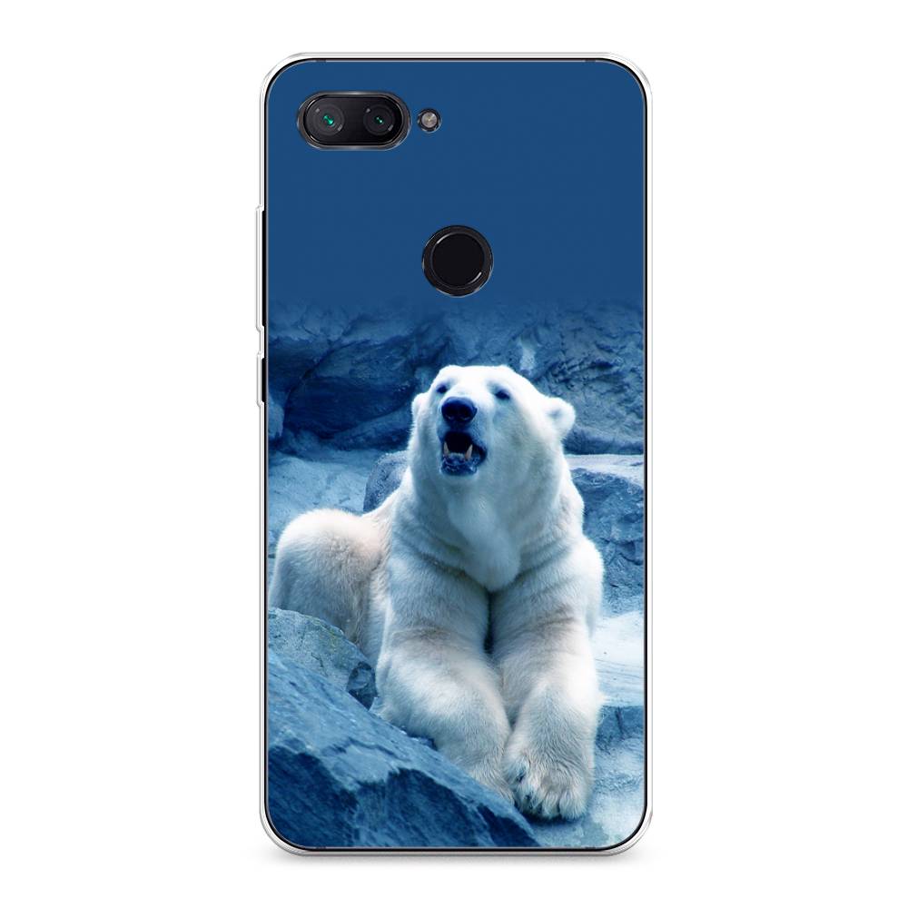 

Чехол на Xiaomi Mi 8 Lite (Youth Edition) "Белый медведь", Голубой;белый, 34550-1