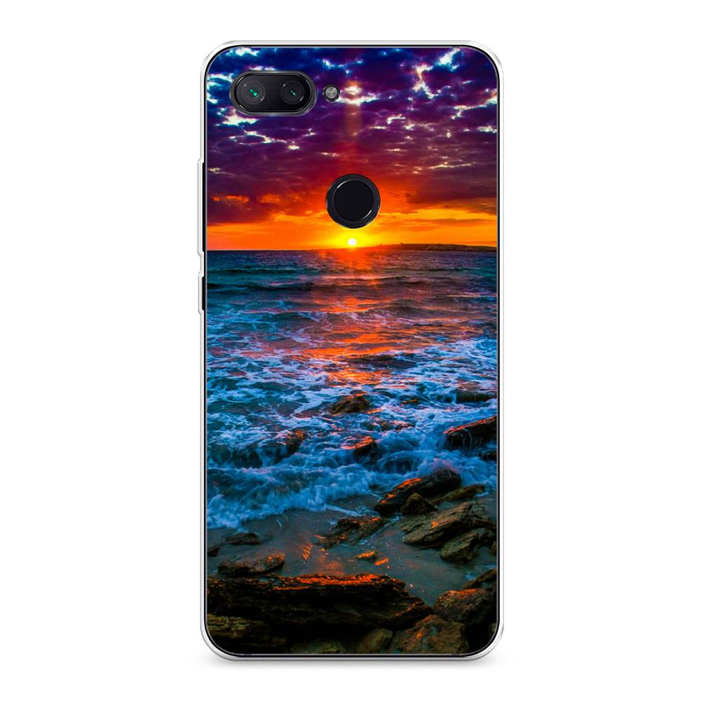 

Чехол на Xiaomi Mi 8 Lite (Youth Edition) "Закат 1", Оранжевый;синий, 34550-2