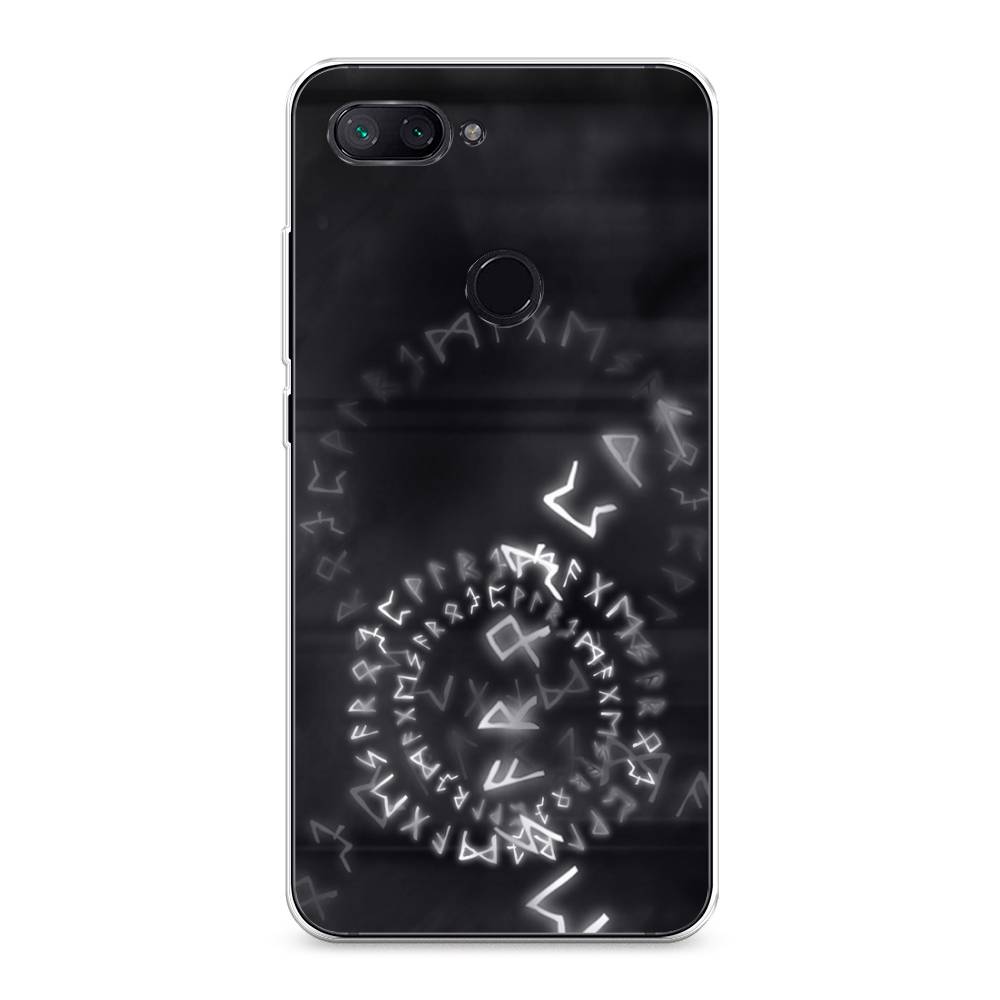 

Чехол на Xiaomi Mi 8 Lite (Youth Edition) "Руны", Серый;черный, 34550-3