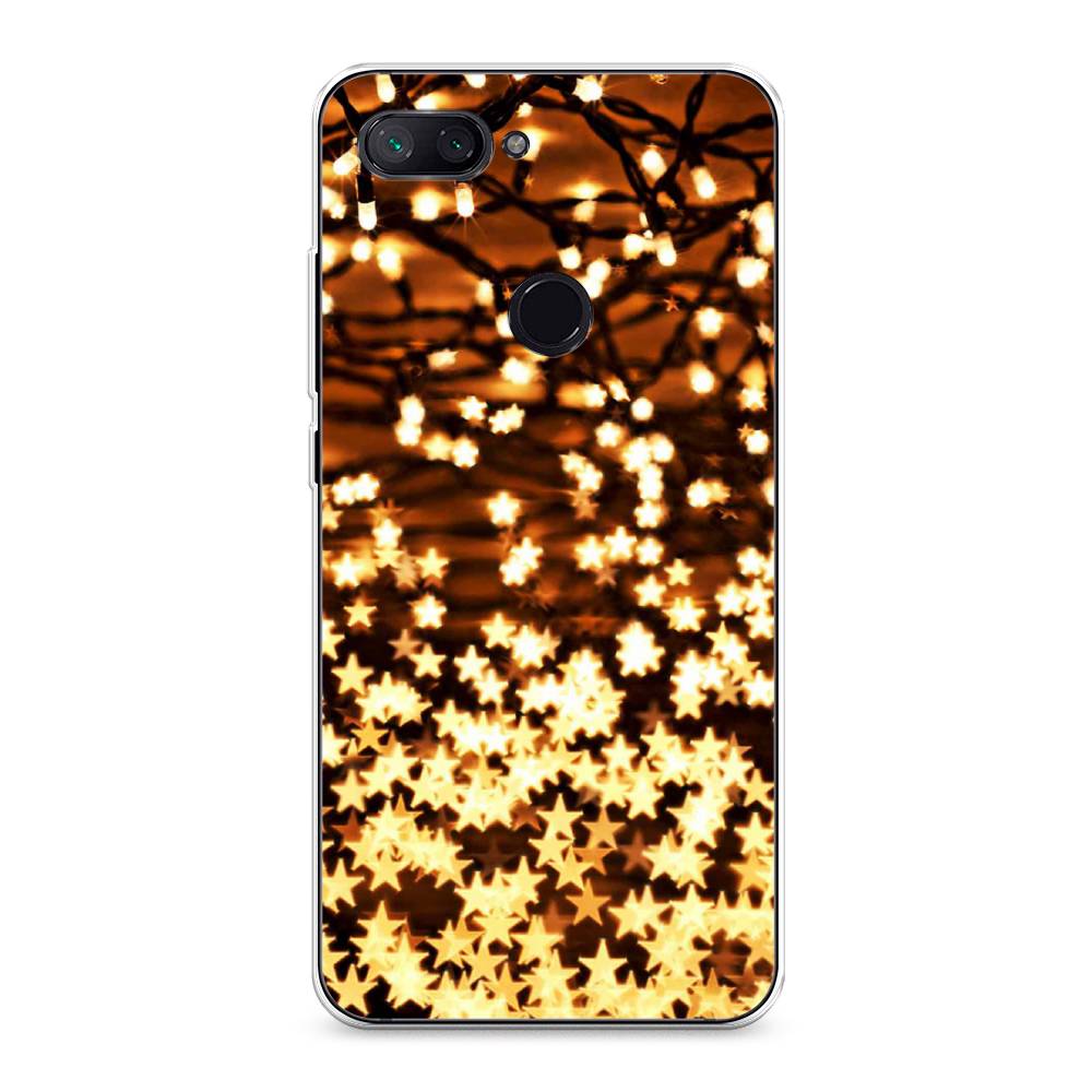 

Чехол на Xiaomi Mi 8 Lite (Youth Edition) "Новогодняя гирлянда", Золотистый, 34550-5