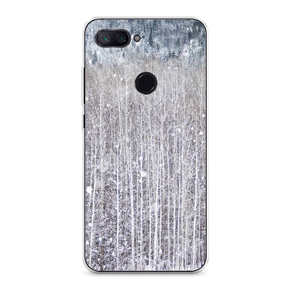 

Чехол на Xiaomi Mi 8 Lite (Youth Edition) "Снежный лес", Бежевый;серый;белый, 34550-5