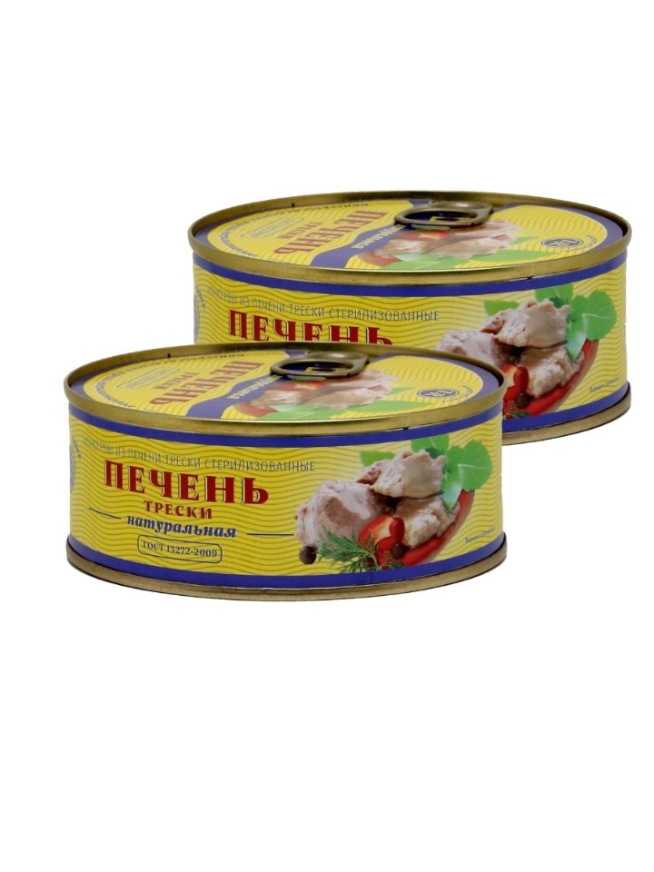 

Печень трески натуральная 230гр 2 шт