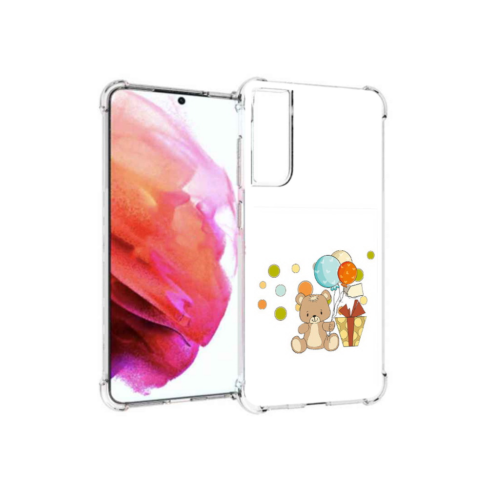 

Чехол MyPads Tocco для Samsung Galaxy S21 FE медвеженок с подарком, Прозрачный, Tocco
