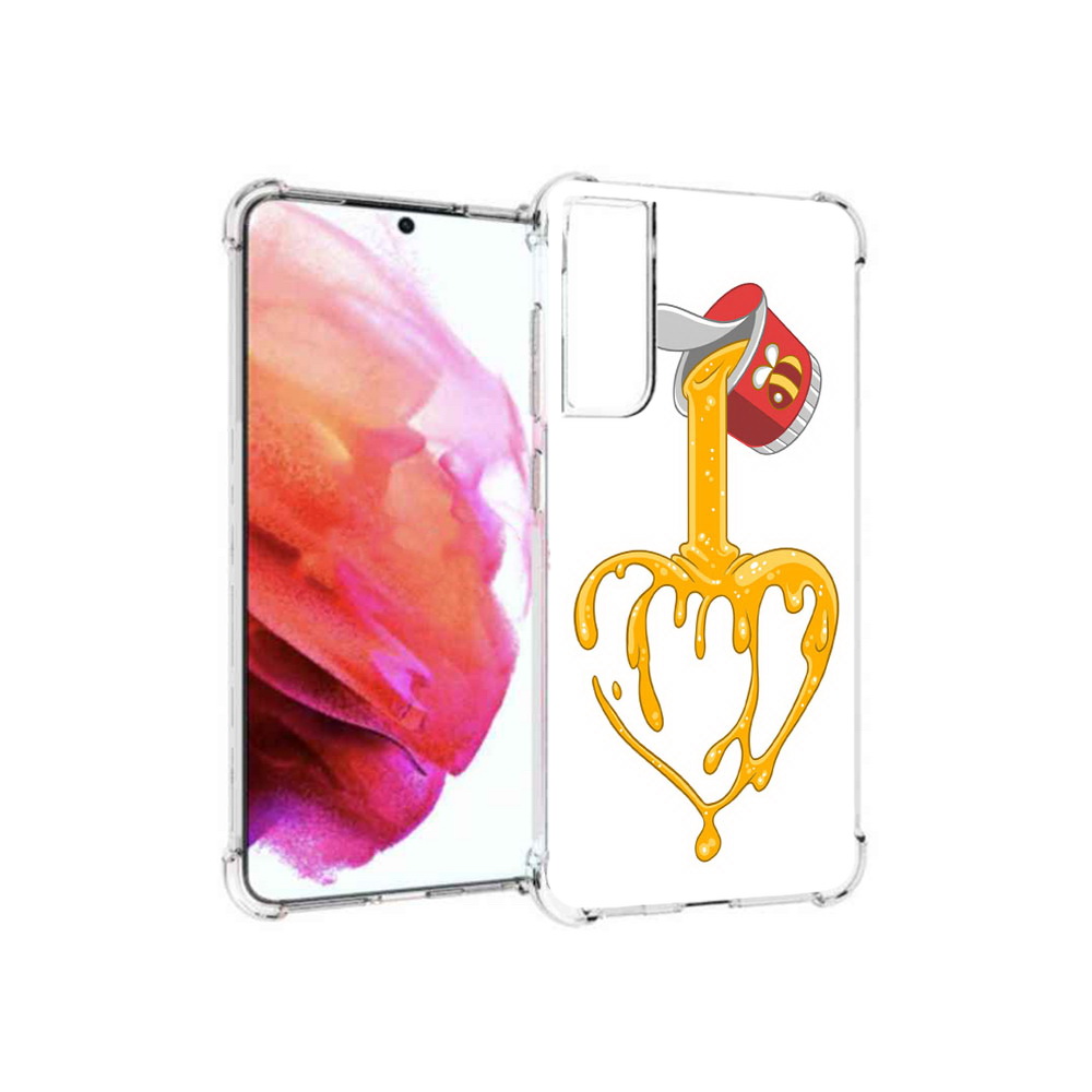 

Чехол MyPads Tocco для Samsung Galaxy S21 FE медовое сердце, Прозрачный, Tocco