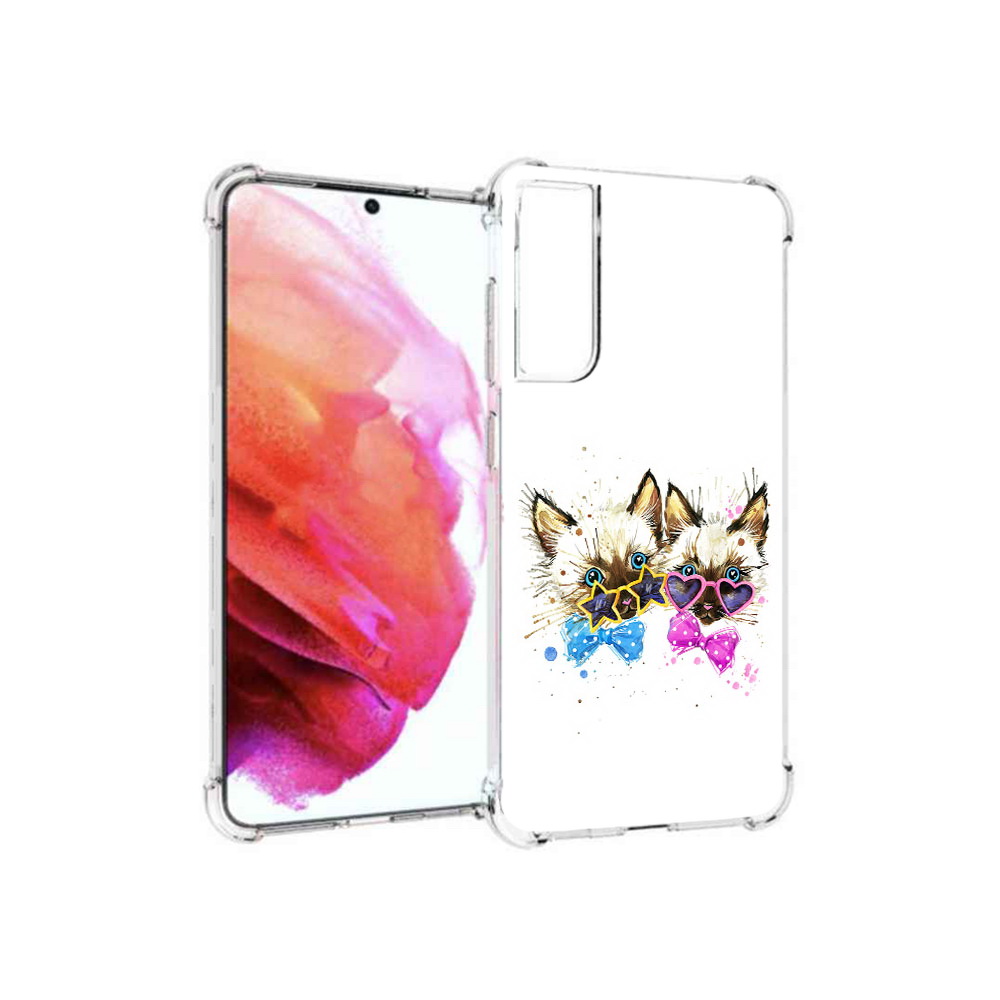 

Чехол MyPads Tocco для Samsung Galaxy S21 FE милые котята, Прозрачный, Tocco