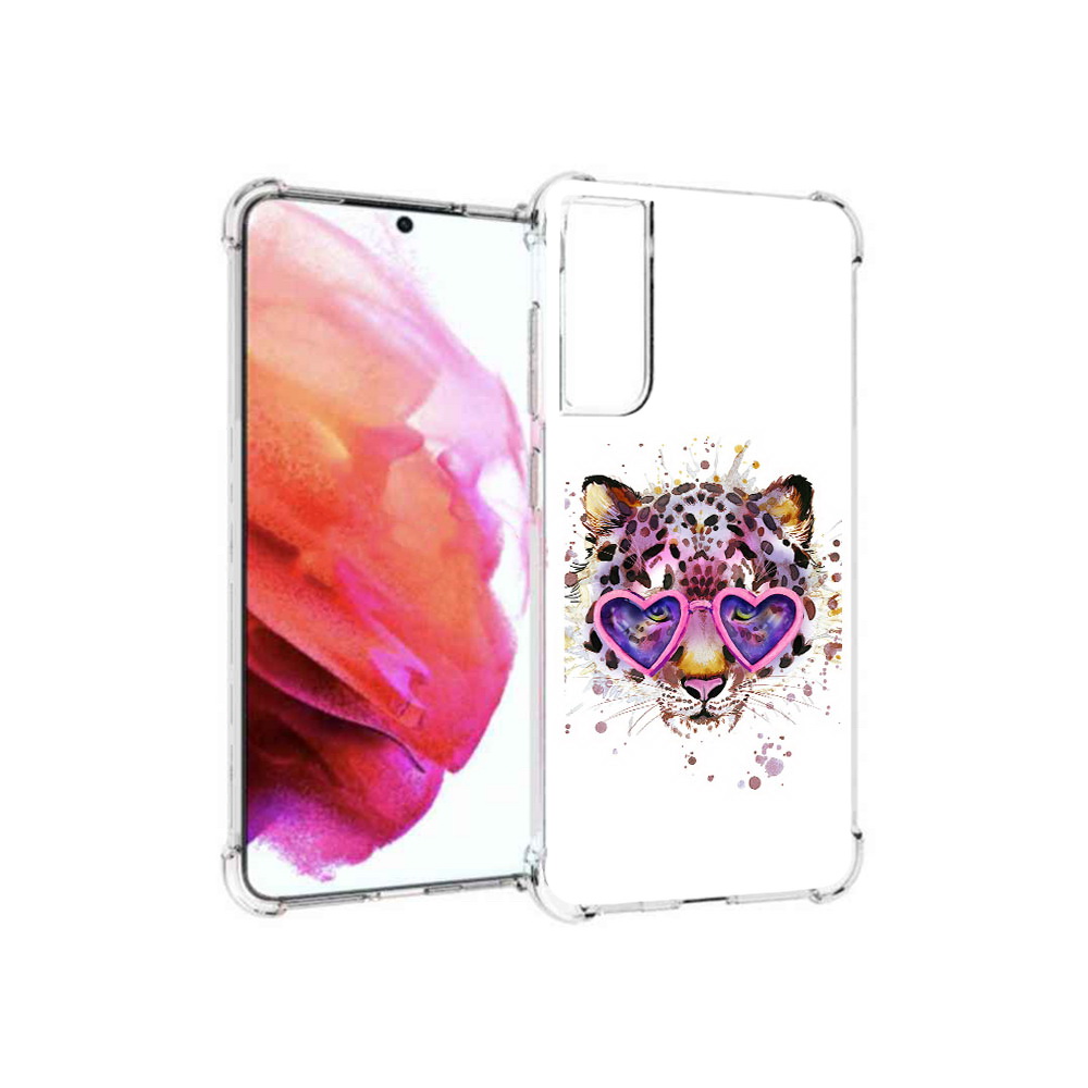 

Чехол MyPads Tocco для Samsung Galaxy S21 FE модный леопард, Прозрачный, Tocco