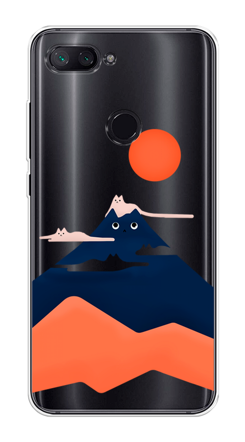 

Чехол на Xiaomi Mi 8 Lite (Youth Edition) "Кот-гора", Черный;оранжевый, 34550-4