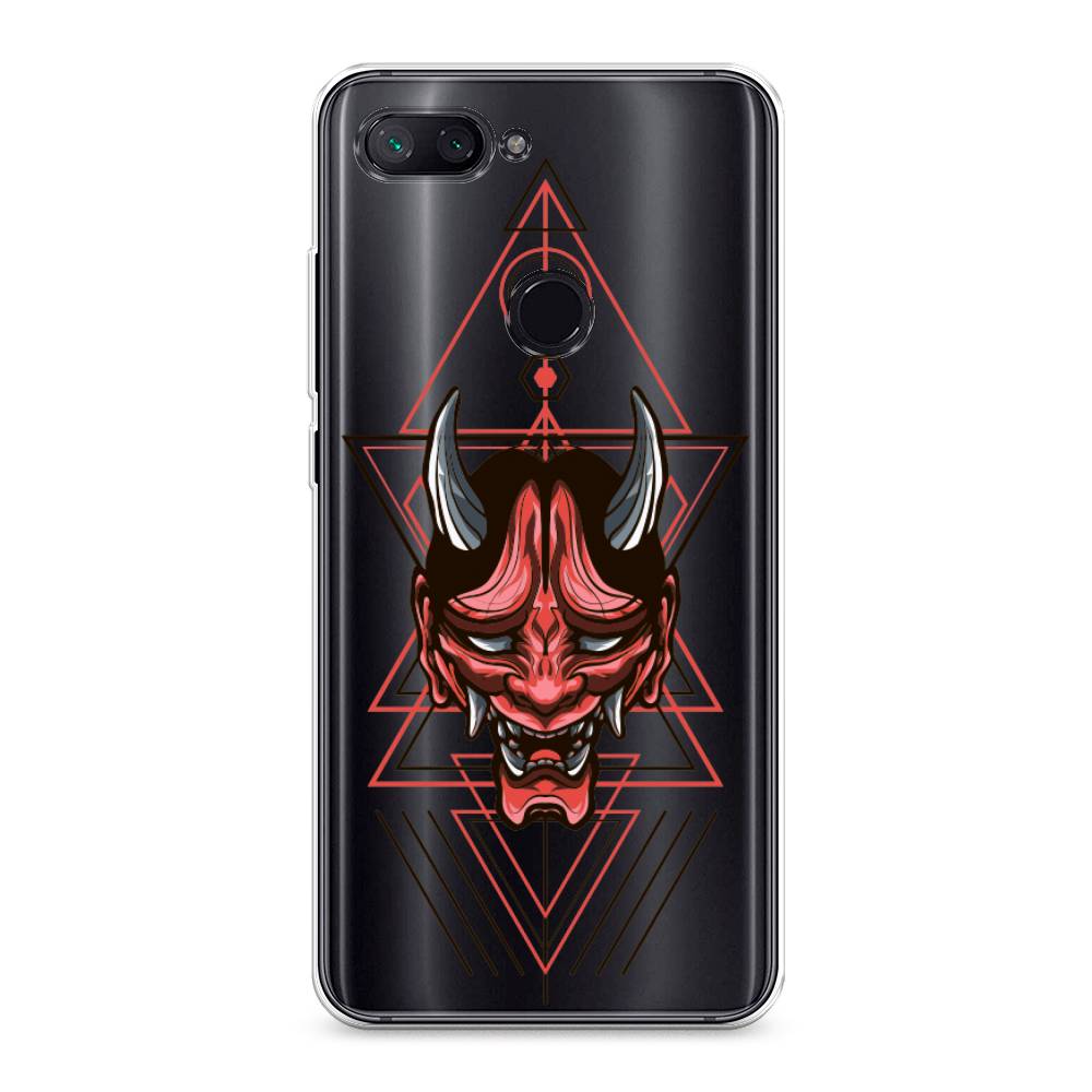 

Чехол на Xiaomi Mi 8 Lite (Youth Edition) "Hanya Oni mask", Серый;красный;черный, 34550-4