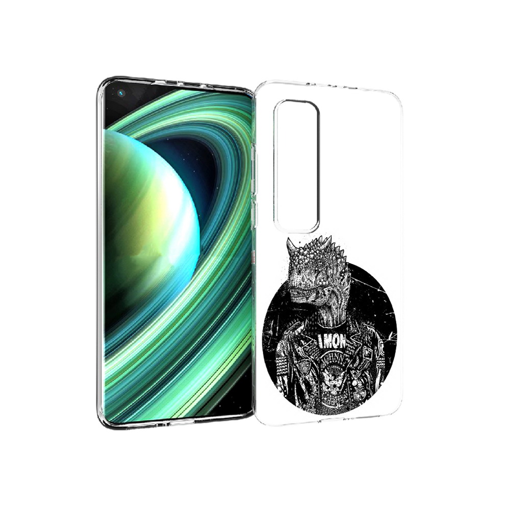 

Чехол MyPads Tocco для Xiaomi Mi 10 Ultra динозавр в куртке (PT156404.264.328), Прозрачный, Tocco