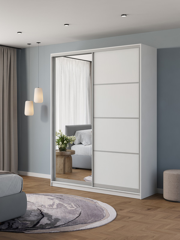 

Шкаф купе Армариум Атина 170х58х240 белый + зеркало, Атина02