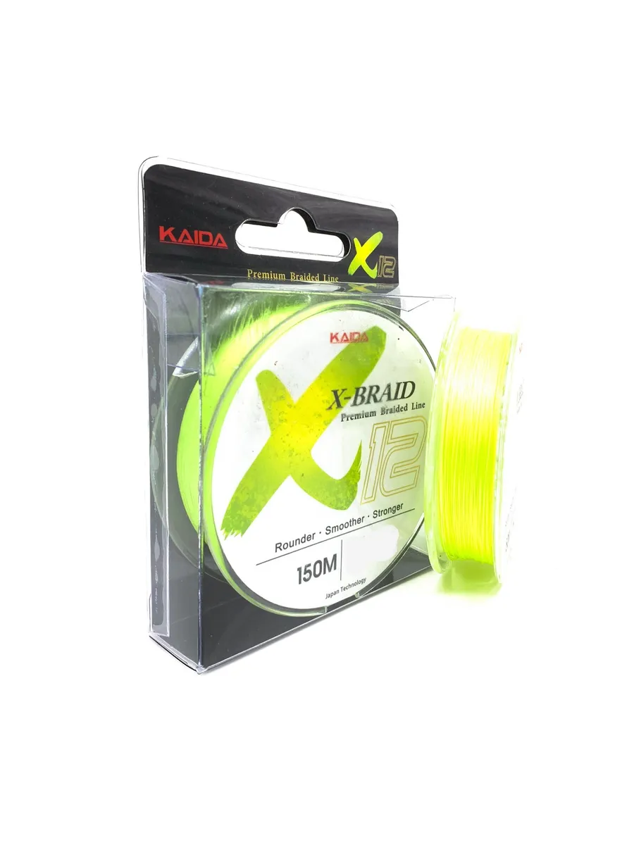 

Шнур Kaida X-Braid X12 Premium braided line #0.4 (0.10MM/15.0LB) 6.8 KG 150M, X-BRAID X12