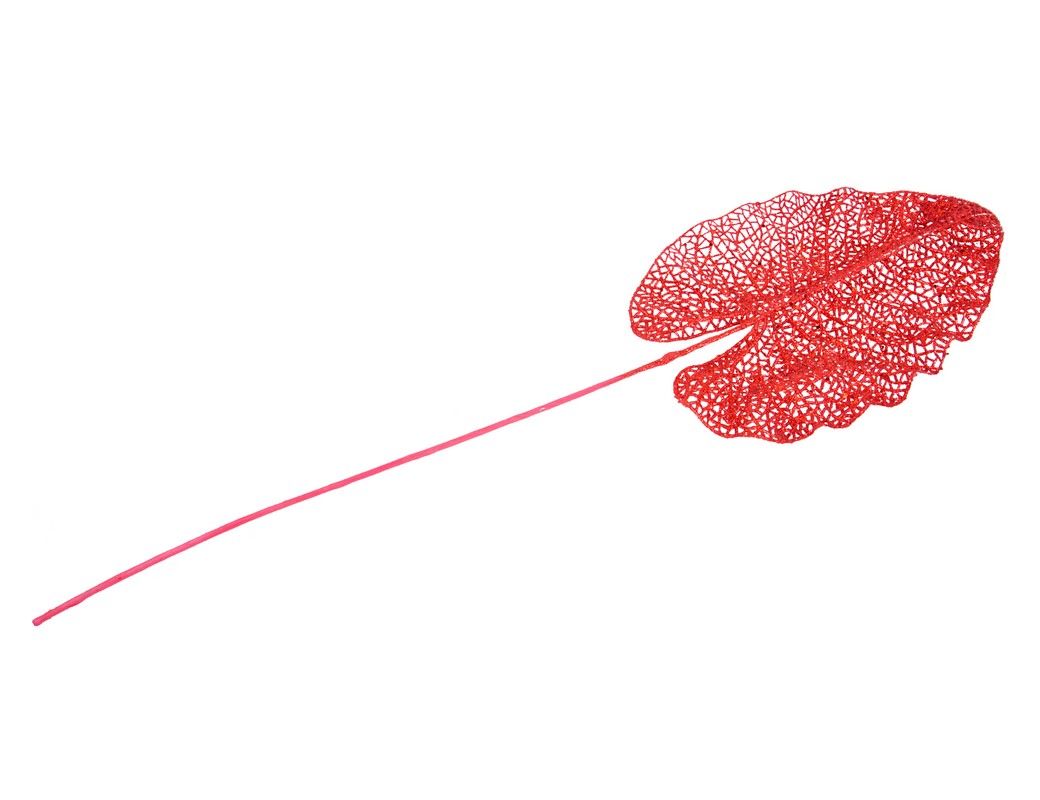 фото Декоративная ветка изысканный филодендрон, красная, 78 см, hogewoning