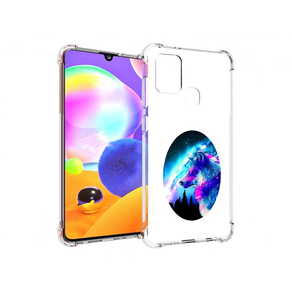 

Чехол MyPads Tocco для Samsung Galaxy A21s голубой волк (PT149116.528.293), Прозрачный, Tocco