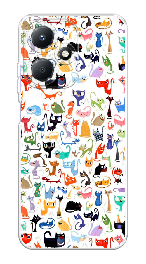 

Чехол на Infinix Hot 30 Play "Цветные коты", Разноцветный, 3104250-1