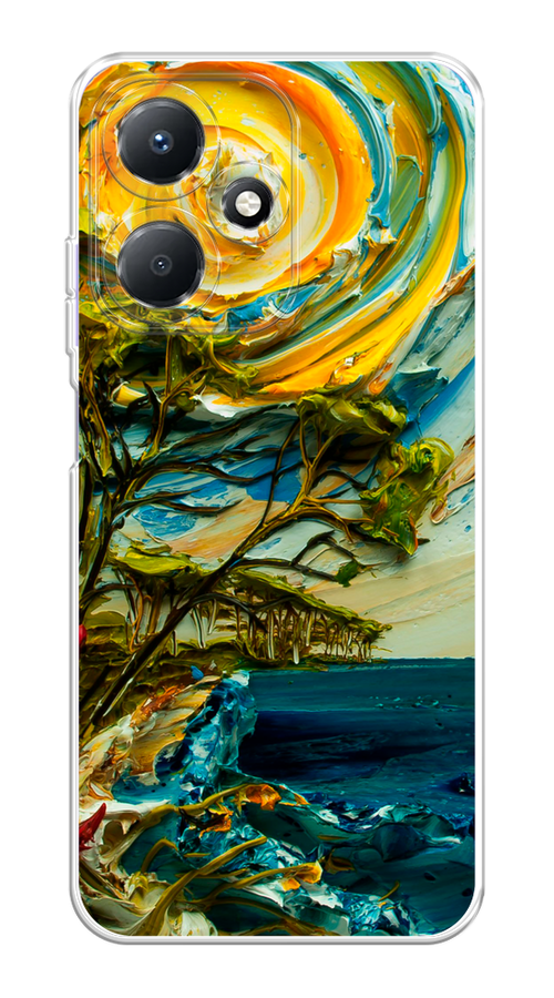 

Чехол на Infinix Hot 30 Play "Солнце живопись", Желтый;синий, 3104250-4