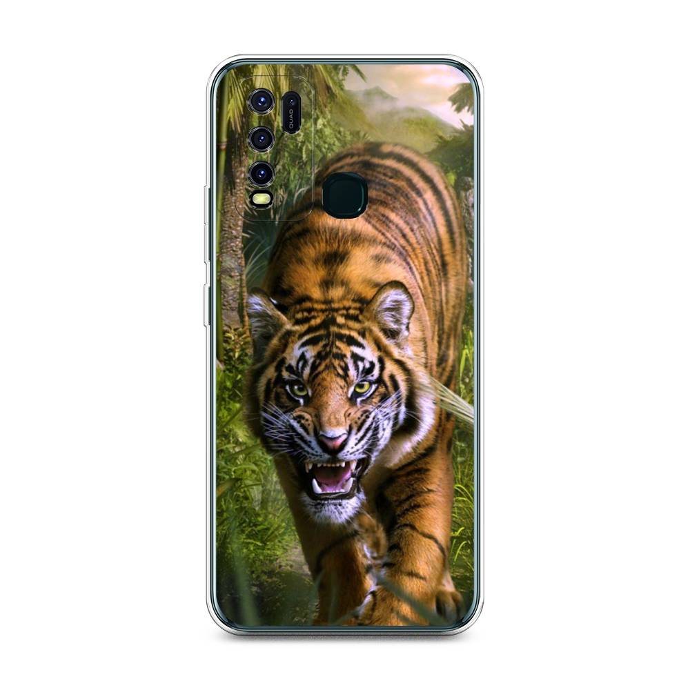 

Чехол для Vivo Y30/Y50 "Тигр в джунглях 2", Оранжевый;зеленый, 263150-1