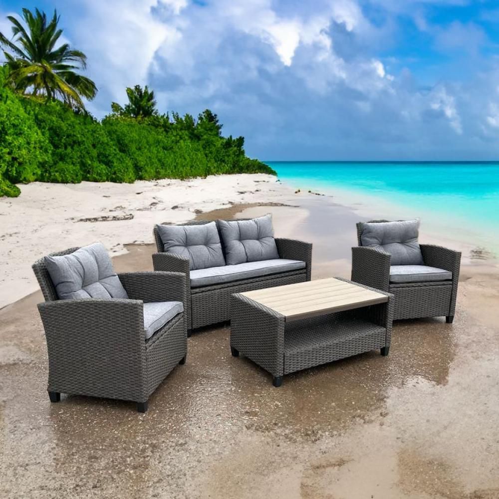 

Плетеный комплект мебелис диваном Afina AFM-804G Dark Grey, Серый, AFM-804G Dark Grey