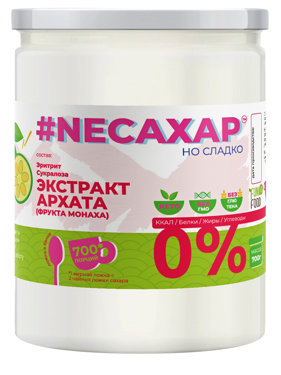 

Сахарозаменитель ТМ NEСАХАР с экстрактом фрукт Монаха, 350 гр.
