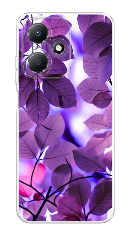 

Чехол на Infinix Hot 30 Play "Сиреневые листики", Фиолетовый;голубой, 3104250-2