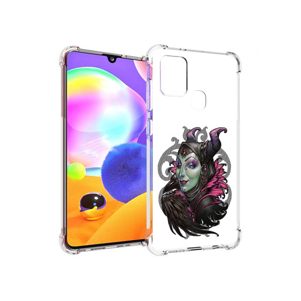 

Чехол MyPads Tocco для Samsung Galaxy A21s зеленая девушка с вороном (PT149116.528.357), Прозрачный, Tocco