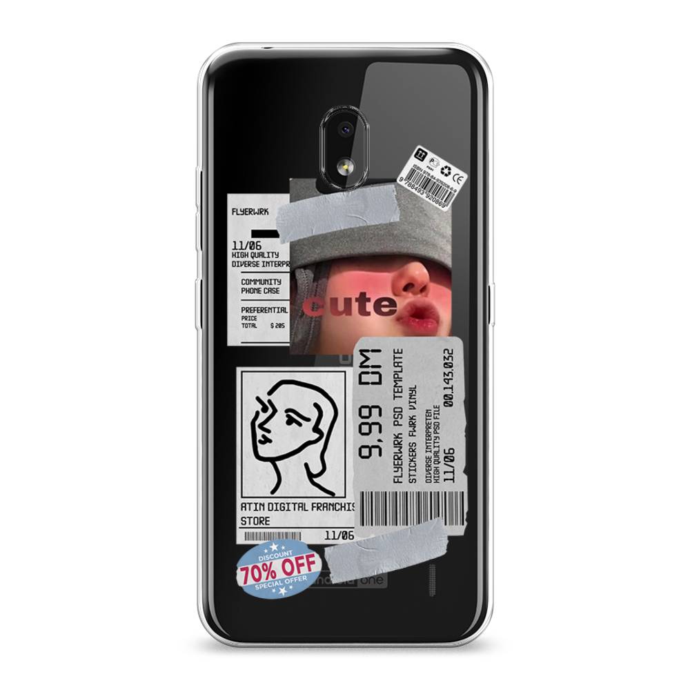 

Чехол на Nokia 2.2 "Cute girl collage", Розовый;серый;голубой, 122950-6