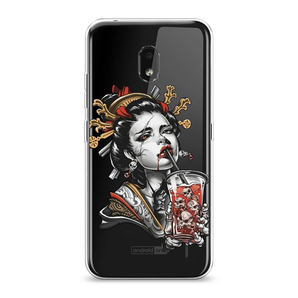 

Чехол на Nokia 2.2 "Опасная гейша", Красный;черный;серый, 122950-4