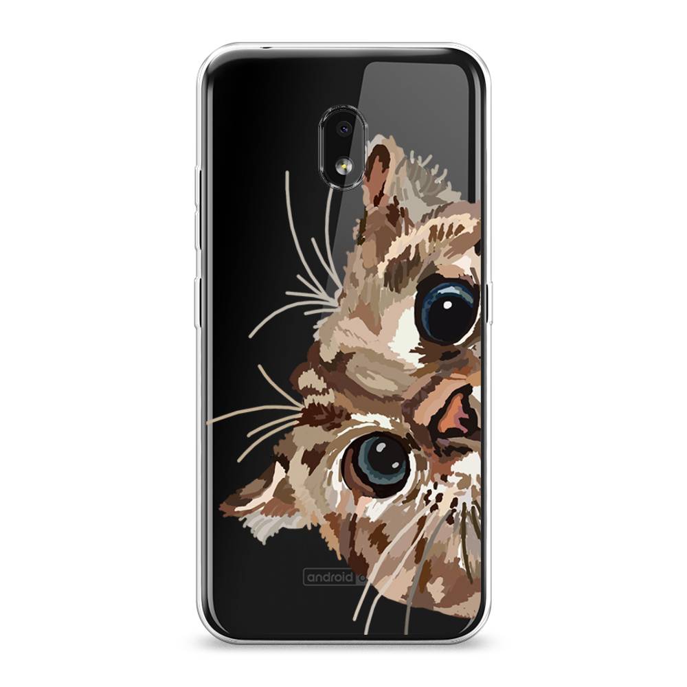 

Чехол на Nokia 2.2 "Любопытный кот", Коричневый;синий;черный, 122950-1
