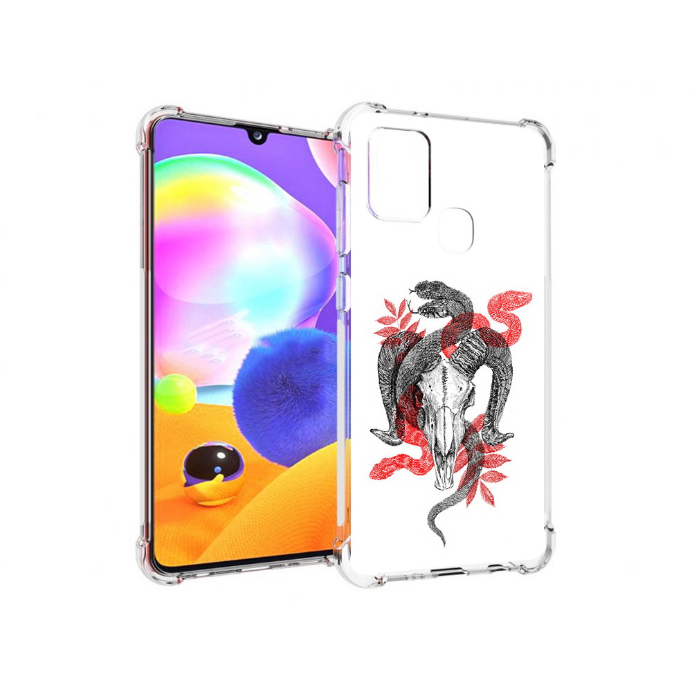 Чехол MyPads Tocco для Samsung Galaxy A21s змея в черепе рисунок (PT149116.528.365)