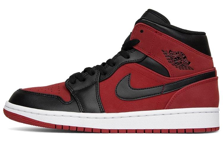 

Кеды унисекс Jordan Air Jordan 1 Mid Banned Gym Red Black разноцветные 42 EU, Разноцветный, Air Jordan 1 Mid Banned Gym Red Black