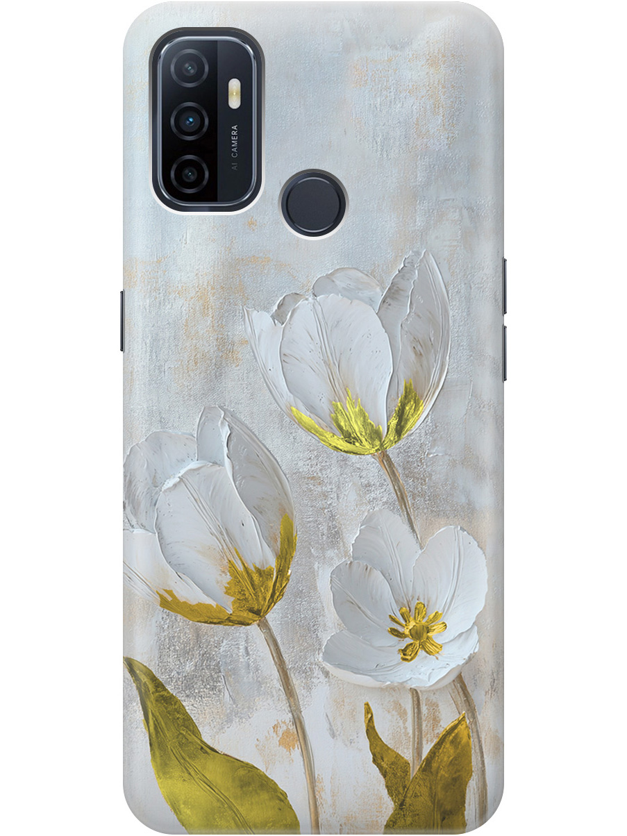 

Силиконовый чехол на Oppo A53 (2020)/A32 с принтом "Белые тюльпаны" прозрачный, Прозрачный;белый;серый;золотистый, 726148723