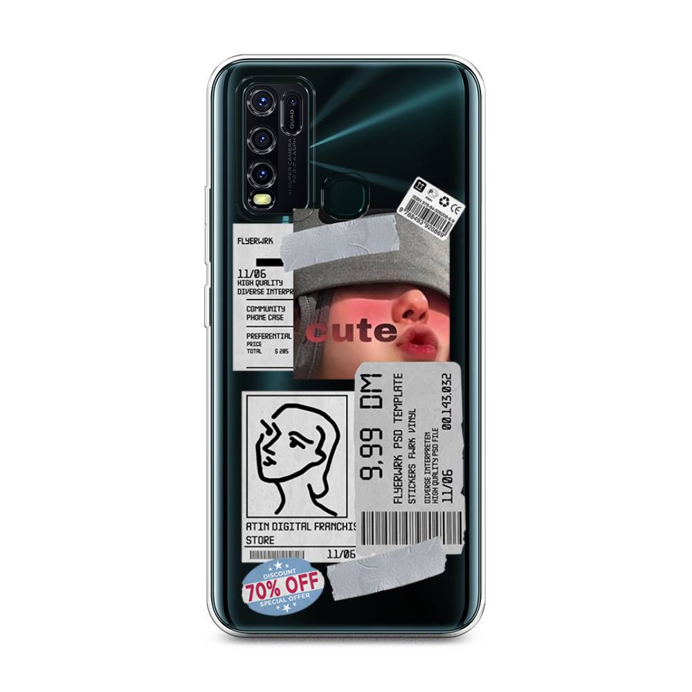 

Чехол для Vivo Y30/Y50 "Cute girl collage", Розовый;серый;голубой, 263150-6