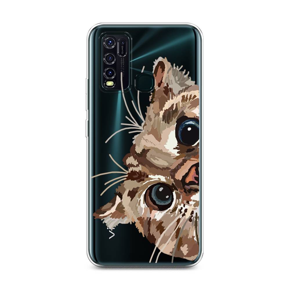 

Чехол для Vivo Y30/Y50 "Любопытный кот", Коричневый;синий;черный, 263150-1