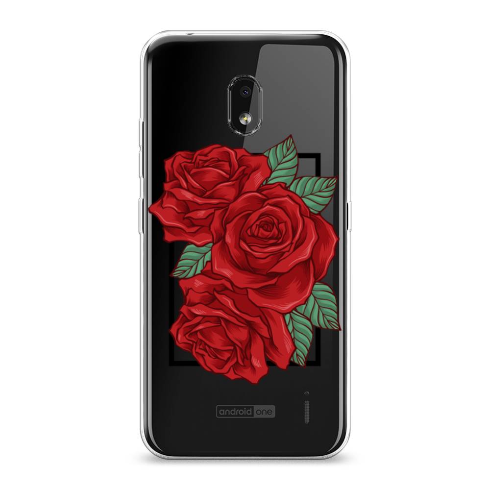 

Чехол на Nokia 2.2 "Три алые розы", Красный, 122950-2