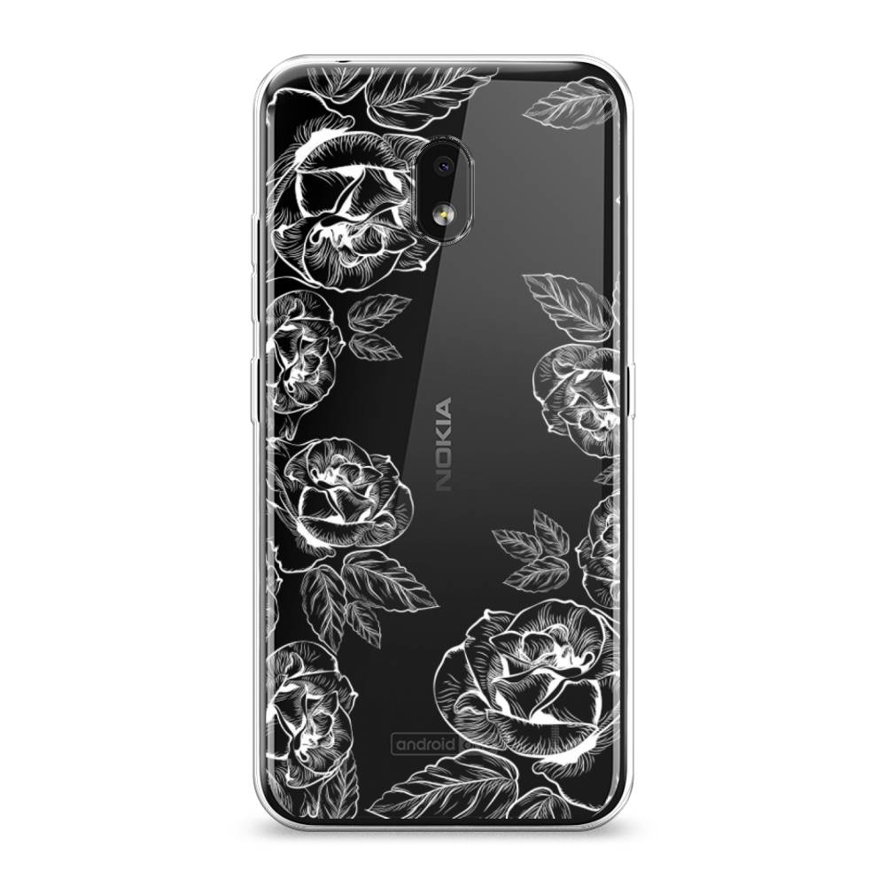 

Чехол на Nokia 2.2 "Розы графика", Черный;серый, 122950-2