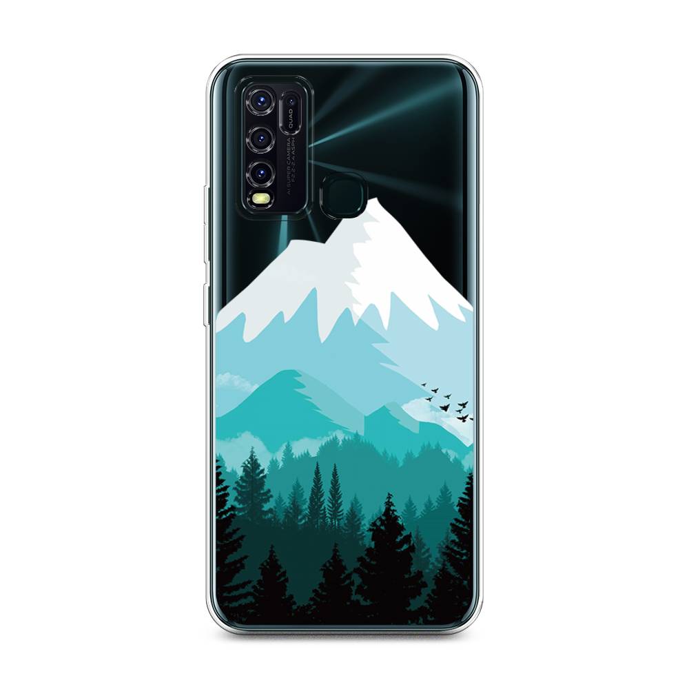 

Чехол для Vivo Y30/Y50 "Синяя снежная гора", Белый;голубой, 263150-2