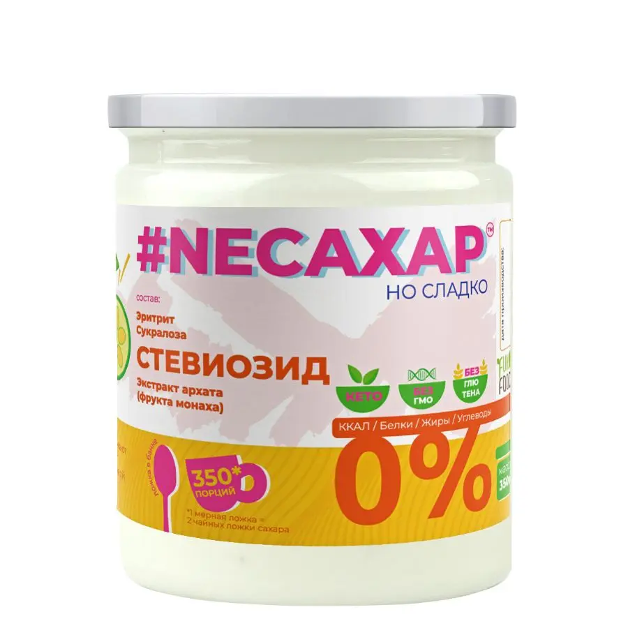

NEСАХАР с Экстрактом стевии и фрукта Монаха, 350гр.