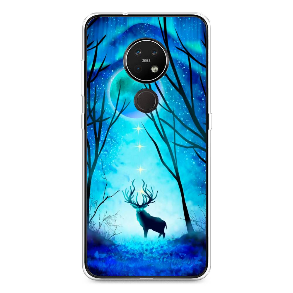 

Чехол на Nokia 7.2 "Олень северное сияние", Синий;черный;голубой, 123150-1