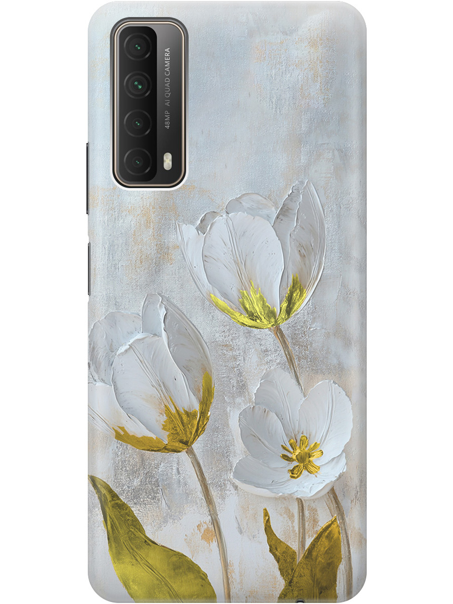 

Силиконовый чехол на Huawei P Smart (2021) с принтом "Белые тюльпаны" прозрачный, Прозрачный;белый;серый;золотистый, 723603023