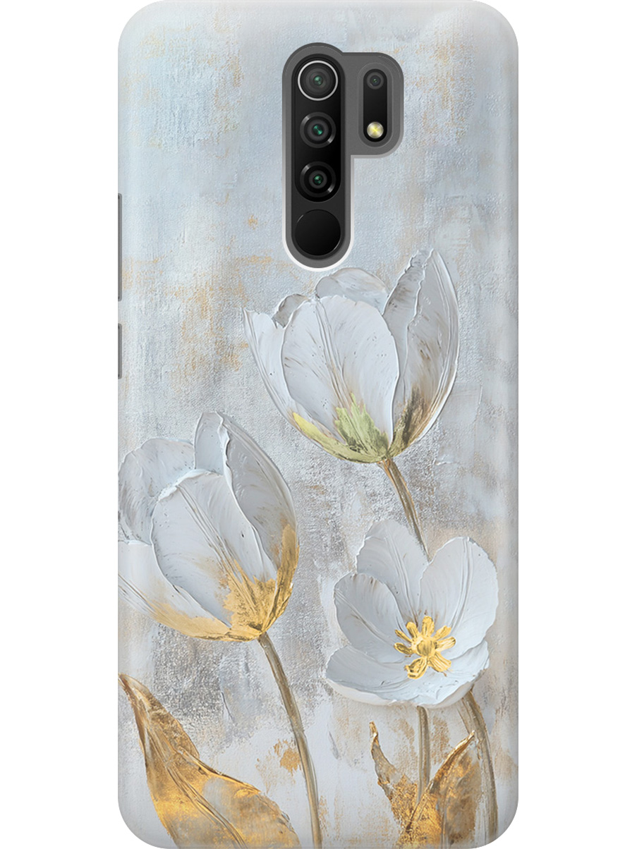 

Силиконовый чехол на Xiaomi Redmi 9 с принтом "Белые тюльпаны" прозрачный, Прозрачный;белый;серый;золотистый, 723276723