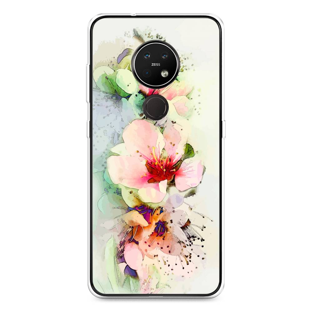 

Чехол на Nokia 7.2 "Нежные цветы", Зеленый;розовый, 123150-2