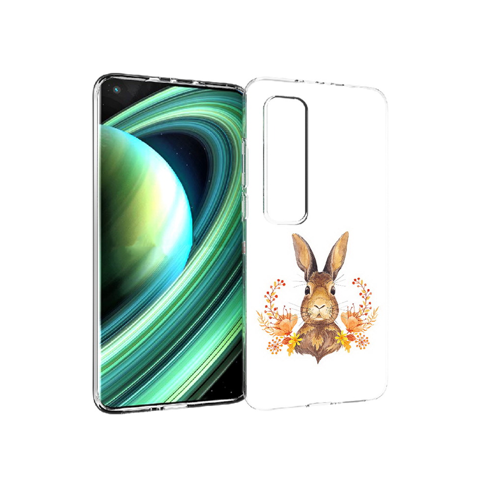 

Чехол MyPads Tocco для Xiaomi Mi 10 Ultra зайка в цветах (PT156404.264.349), Прозрачный, Tocco