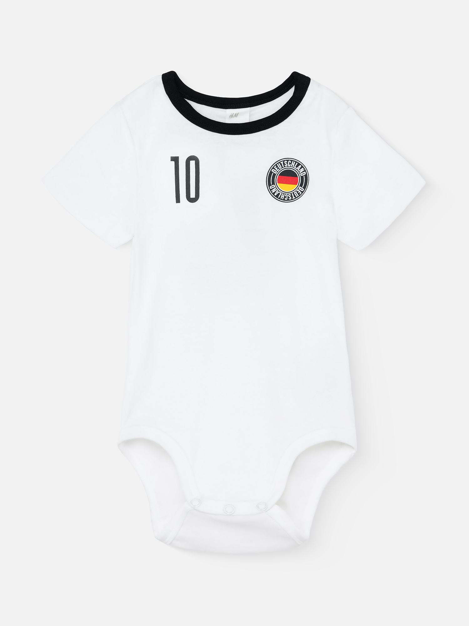 Боди детское для мальчиков HM Football Bodysuit 0967249009 белое 74 819₽