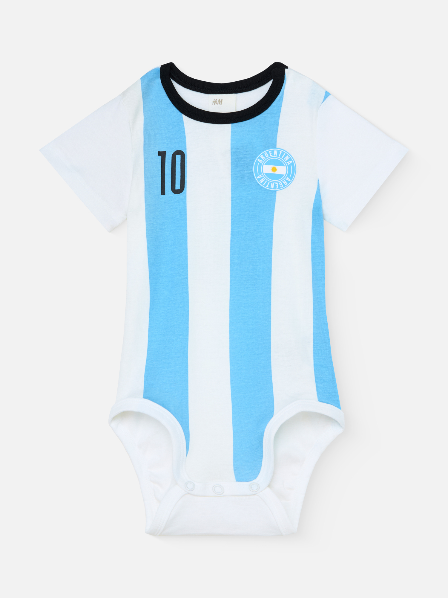 Боди детское для мальчиков HM Football Bodysuit 0967249001 белое 80 1809₽