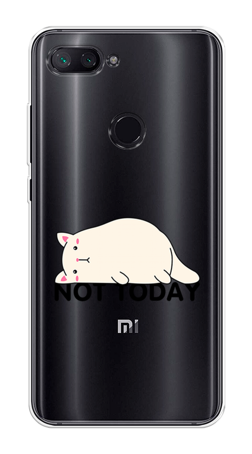 

Чехол на Xiaomi Mi 8 Lite (Youth Edition) "Cat not today", Белый;розовый;черный, 34550-1