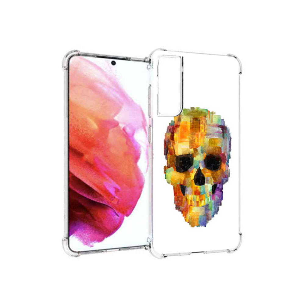 

Чехол MyPads Tocco для Samsung Galaxy S21 FE нарисованный череп, Прозрачный, Tocco