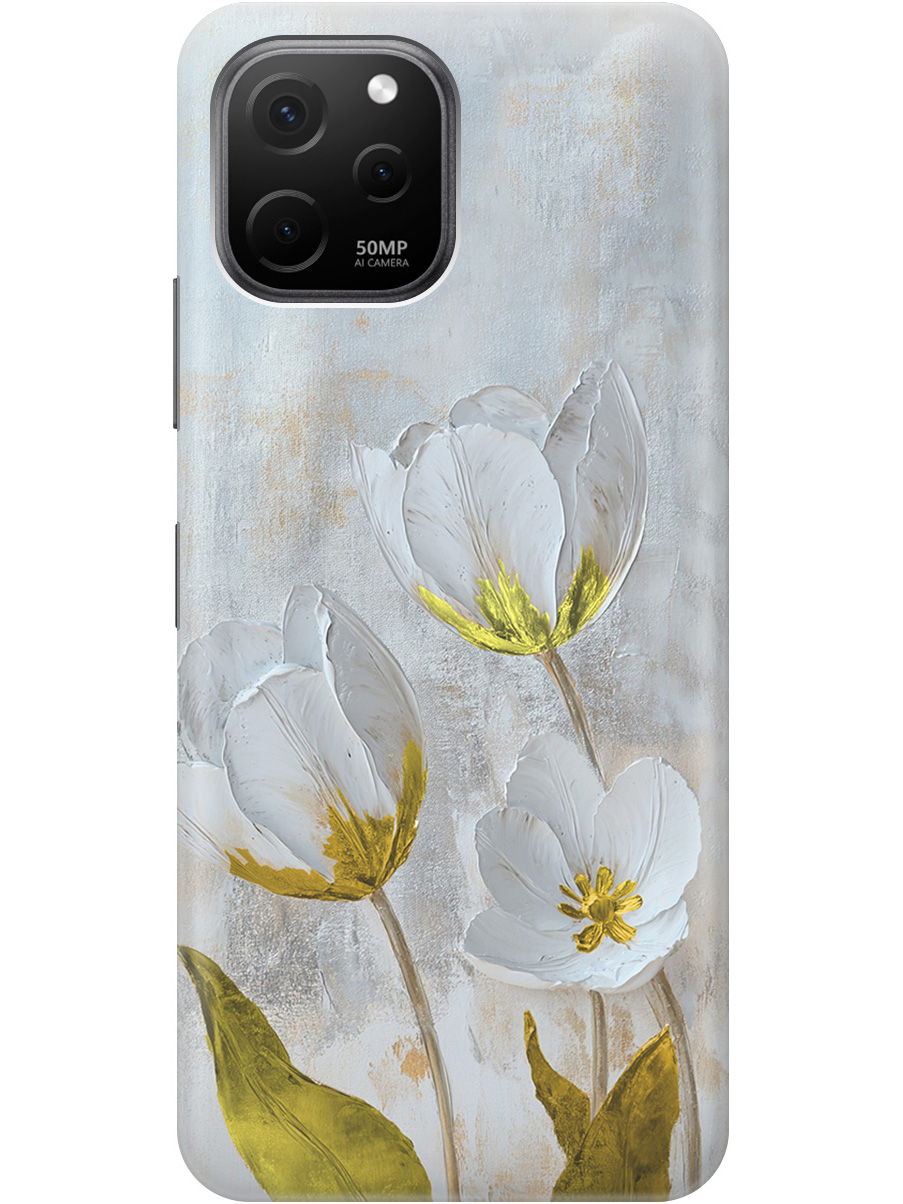 

Силиконовый чехол на Huawei nova Y61 с принтом "Белые тюльпаны" прозрачный, Прозрачный;белый;серый;золотистый, 762098523