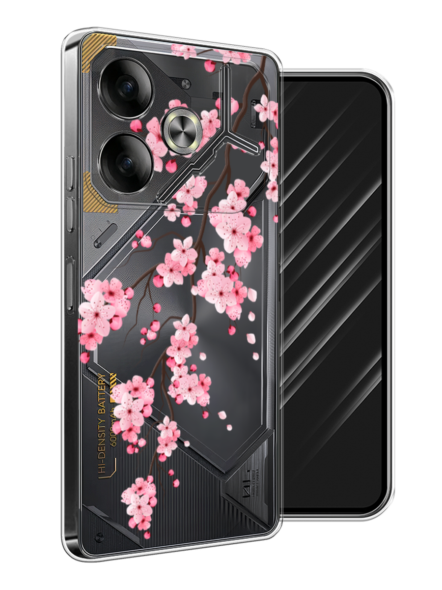 

Чехол Awog на Tecno Pova 6 "Розовая сакура", Розовый;белый;коричневый, 305350-1