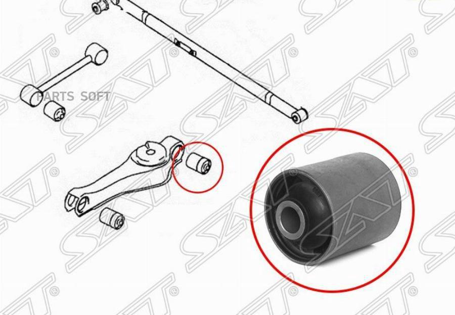 

SAT ST-MB-951814 Сайлентблок заднего нижнего продольного рычага MMC DELICA 94-04/PAJERO 91