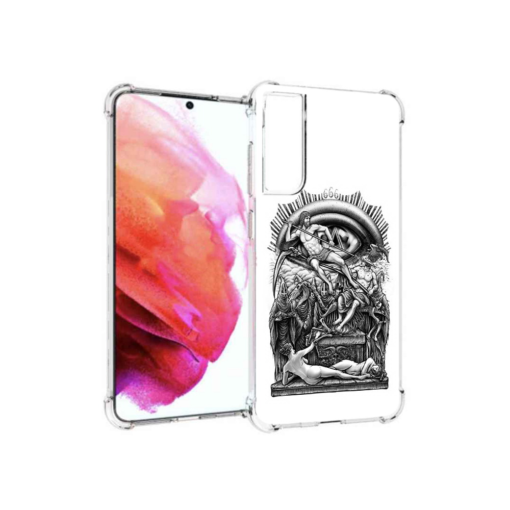 

Чехол MyPads Tocco для Samsung Galaxy S21 FE оракул черно белый, Прозрачный, Tocco