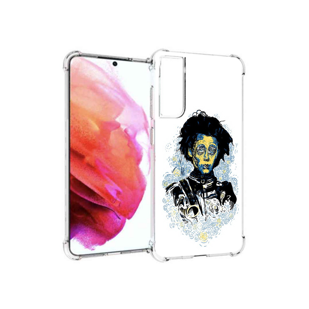 

Чехол MyPads Tocco для Samsung Galaxy S21 FE парень черно-белый абстракция, Прозрачный, Tocco